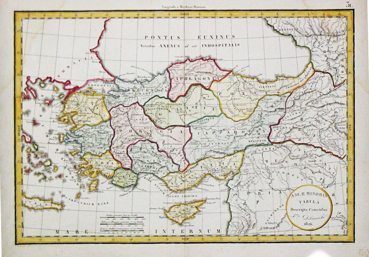 Karte von der Türkei alte