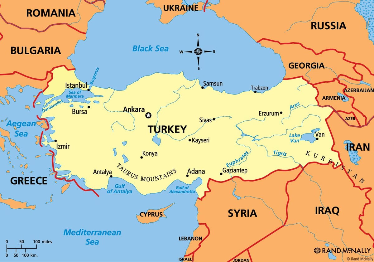 Karte von der Türkei Kontinent