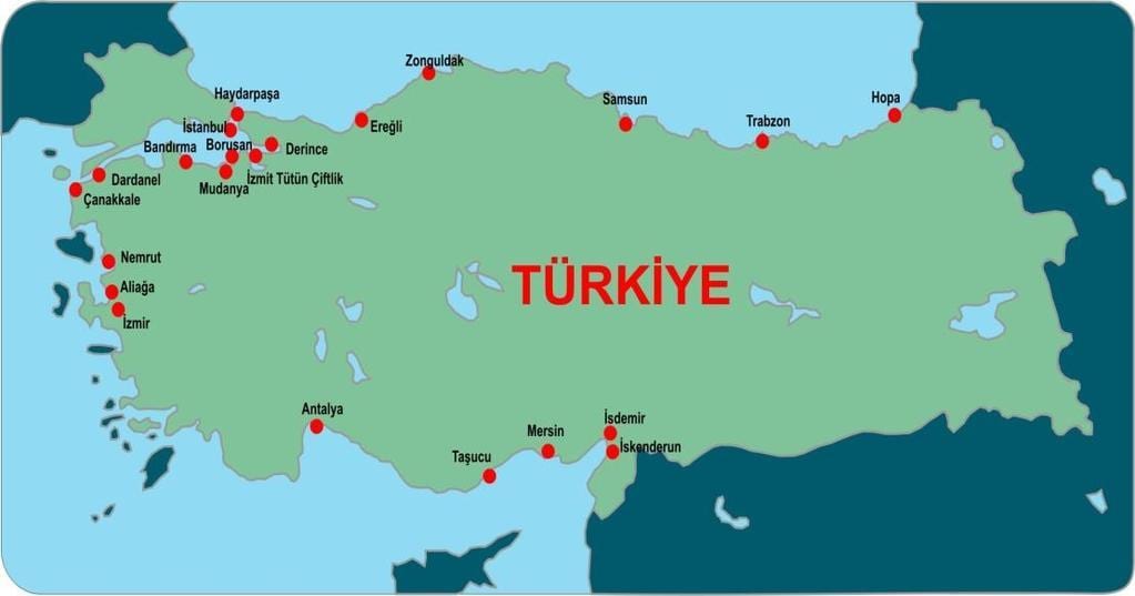 Karte von Türkei-ports