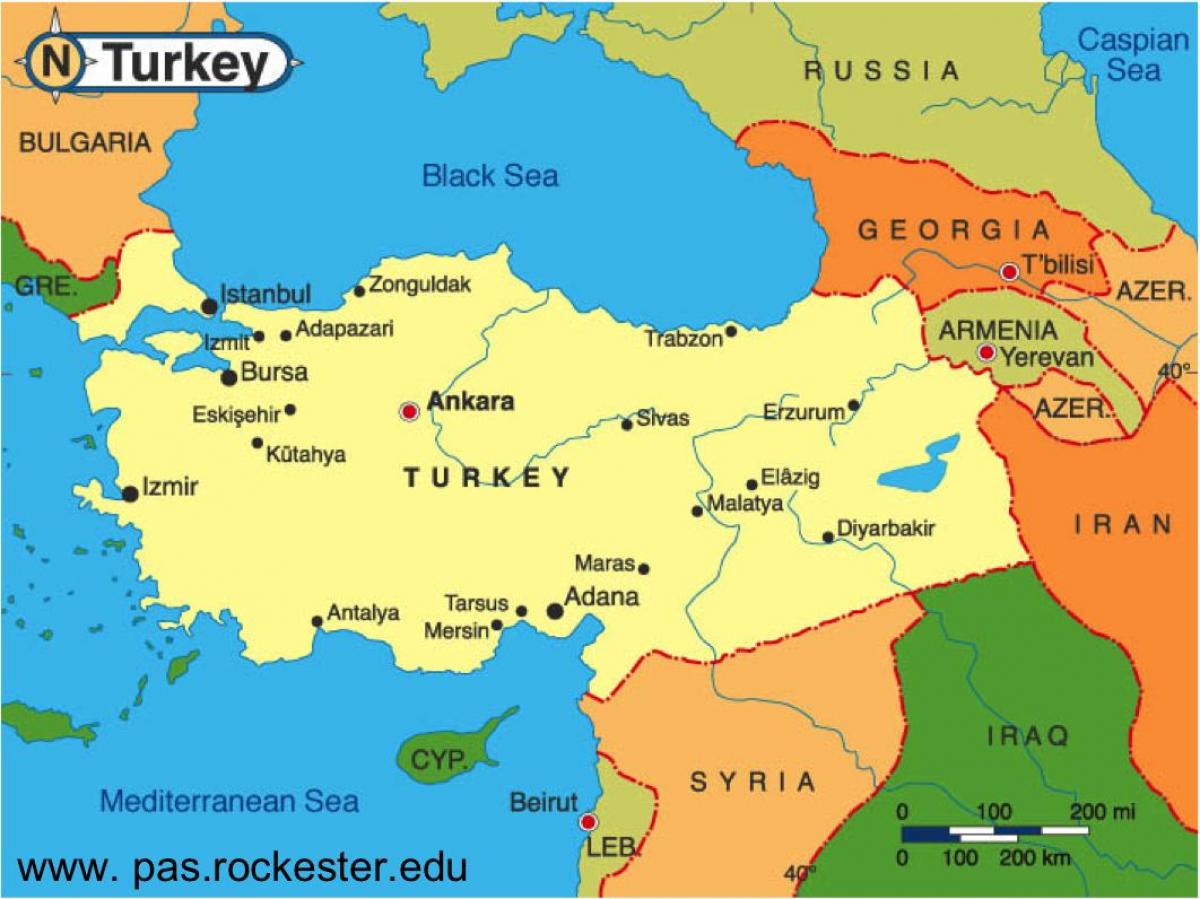 nachbarländer türkei karte Karte Von Der Turkei Und Der Angrenzenden Lander Karte Von Der Turkei Und Benachbarten Landern West Asien Asia nachbarländer türkei karte