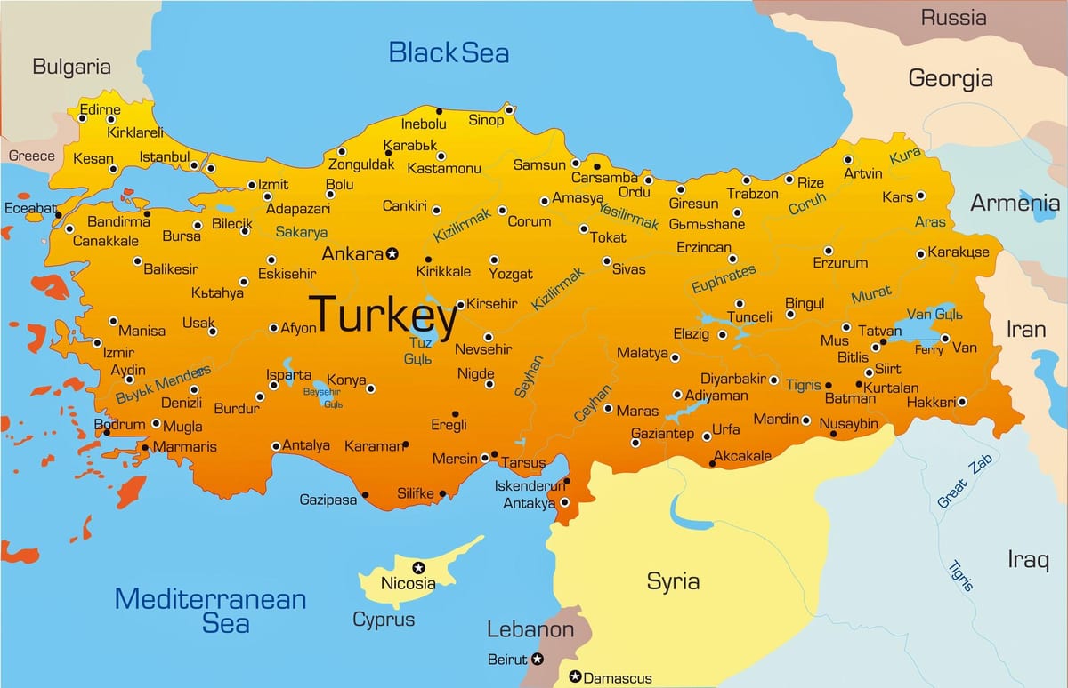 die wichtigsten Städte in der Türkei anzeigen