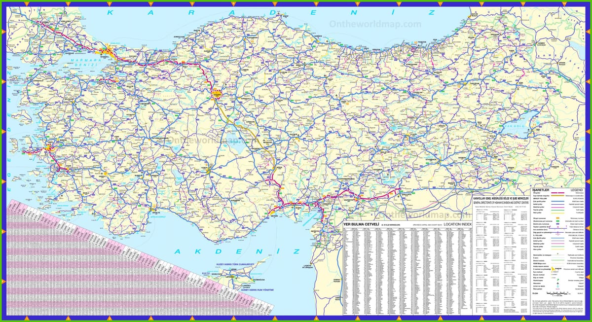 Die Türkei straßenplan