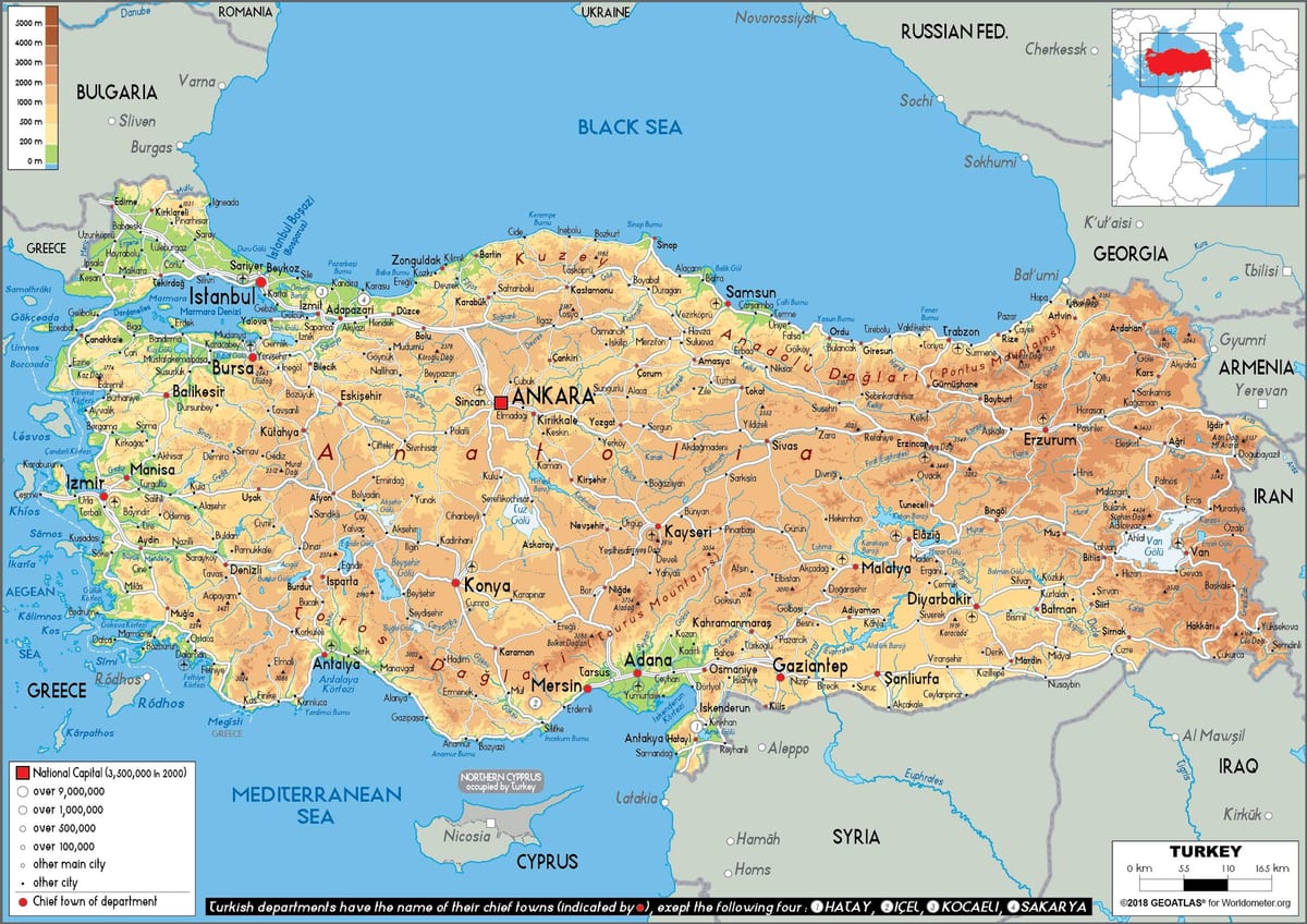 Karte von der Türkei Inseln
