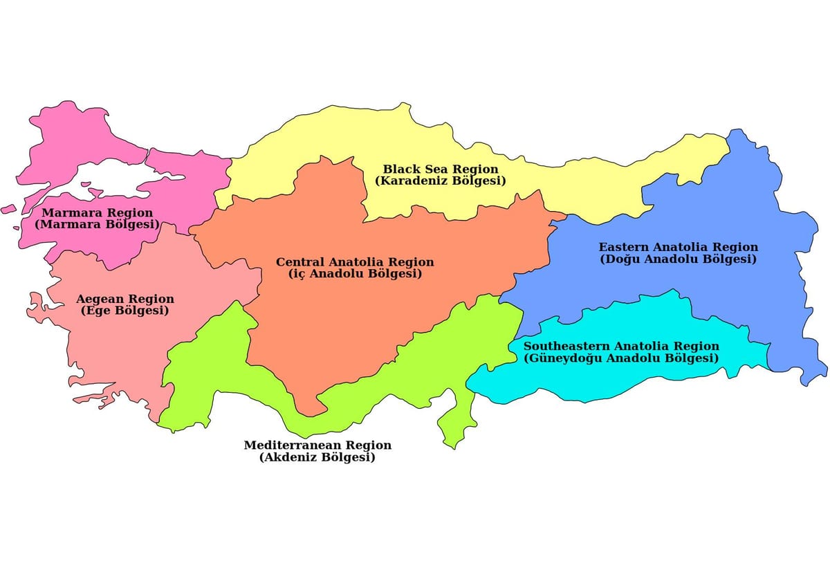 Karte von der Türkei region