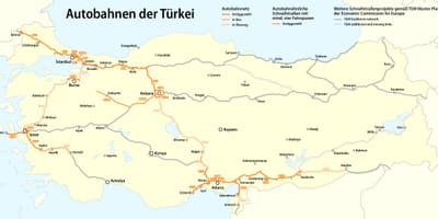 Karte von der Türkei Autobahn
