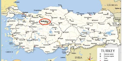 Karte von der Türkei Hauptstadt