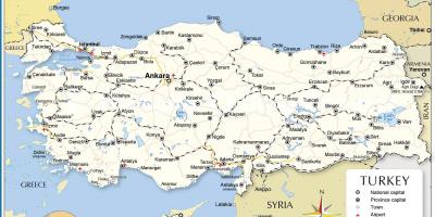 Türkei-Land-Karte den umliegenden Ländern