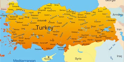 Die wichtigsten Städte in der Türkei anzeigen
