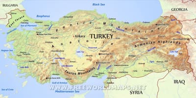 Karte von der Türkei Berg