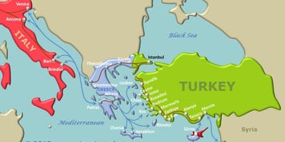 Karte von der Türkei Fähre