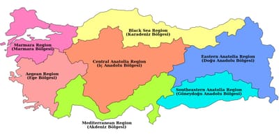 Karte von der Türkei region