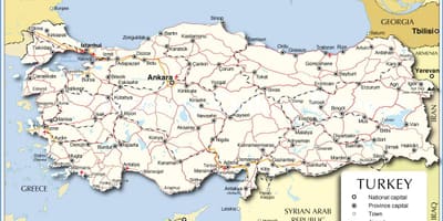 Karte von der Türkei Meer