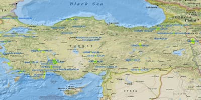 Karte von der Türkei Nationalparks