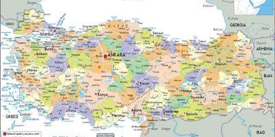 Karte von der Türkei politische