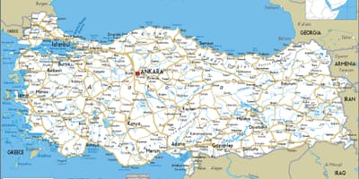 Karte von der Türkei Straße