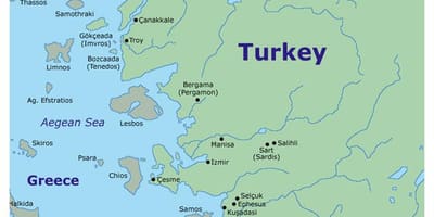 Karte der Türkei Westküste