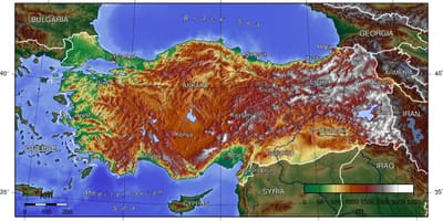Topographische Karte der Türkei