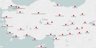 Karte der Türkei zeigen, Flughäfen