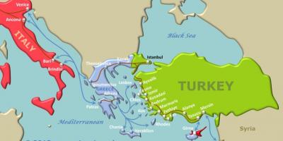 Karte von der Türkei Fähre